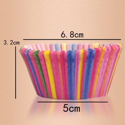 Set 100 hộp giấy nướng bánh cupcake màu cầu vồng dễ thương