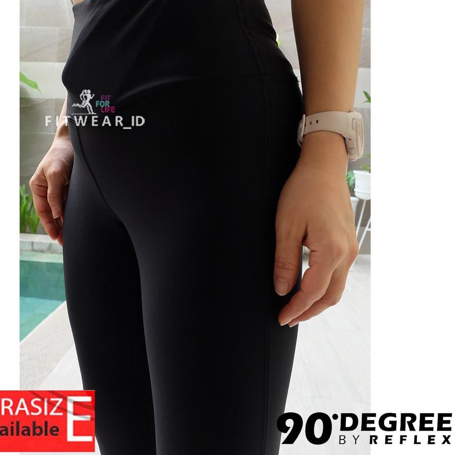 Quần Legging Tập Yoga Có Túi 90 Độ 7 / 8 Màu Đen Cho Nữ