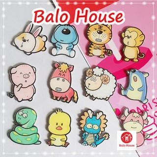 Sticker cài cặp, balo, túi áo nhiều mẫu xinh xắn Sticker 12 Con giáp - BALO HOUSE