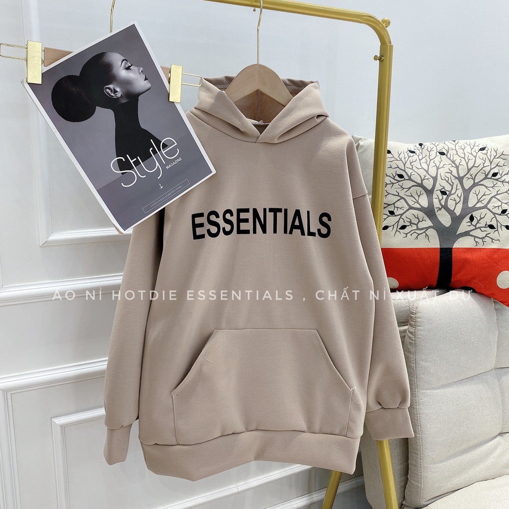 Áo hoodie Essentials nỉ Nam Nữ form rộng unisex