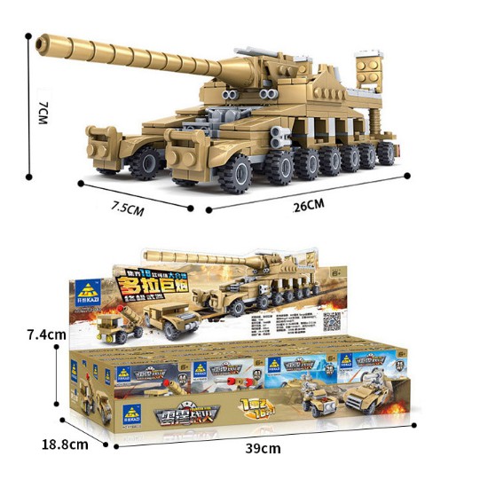 Đồ chơi lắp ráp mô hình xe tăng chiến đấu RAMBO TOYS - Lắp ráp rô bốt - Xe chỉ huy - Máy bay trực thăng