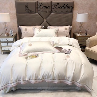 Bộ chăn ga gối 4 món lụa tencel 100s lady jane cao cấp luna bedding