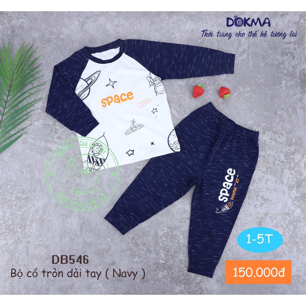 🔥 Bộ cotton dài tay bé trai, bé gái Dokma siêu xinhhhh🔥 DB546 - THU ĐÔNG 2020