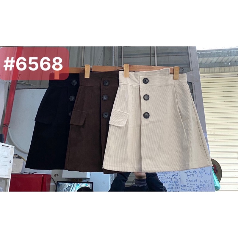 Set áo dài tay Trễ vai kèm chân váy nhung tăm 3 cúc lệch Hiện đại - Có tách set bán rời áo và váy