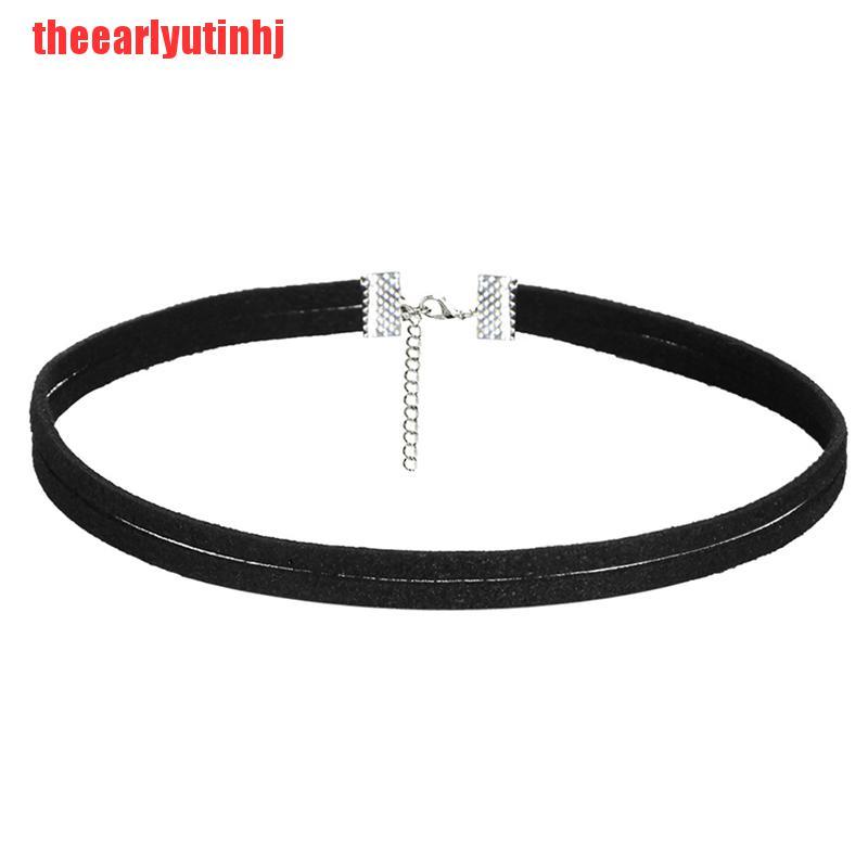 INHJ Fashion Choker Necklace Stretch Velvet Classic Gothic Tattoo Lace Necklace