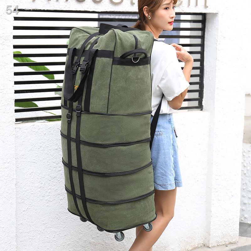 （Hộp kéo）Gấp không thấm nước 158 túi ký gửi hàng canvas hành lý dung tích lớn có bánh xe du lịch di chuyển