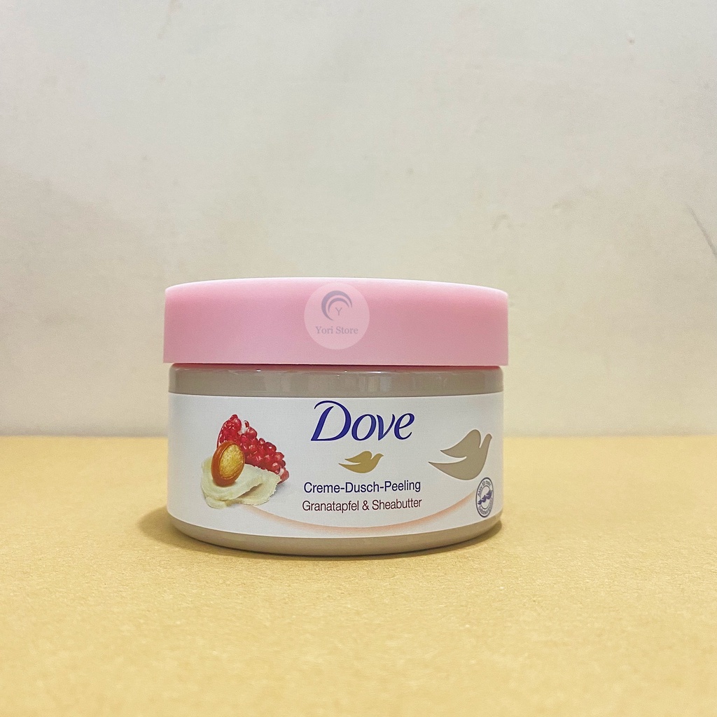 Tẩy tế bào chết Dove Macadamia & Rice Milk, Tẩy da chết body bản Đức 225ml