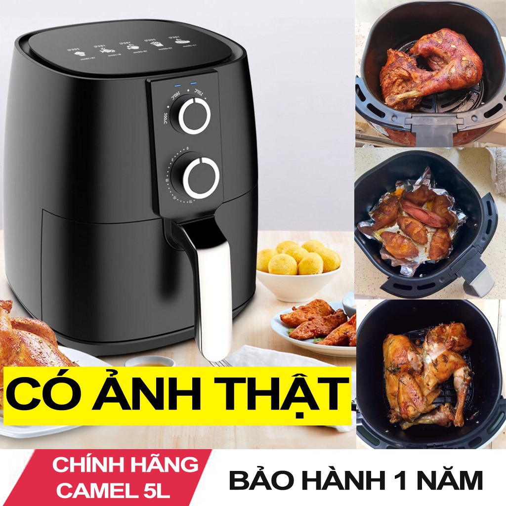 Nồi chiên không dầu dung tích 5 lít CAMEL [Bảo Hành 6 Tháng]