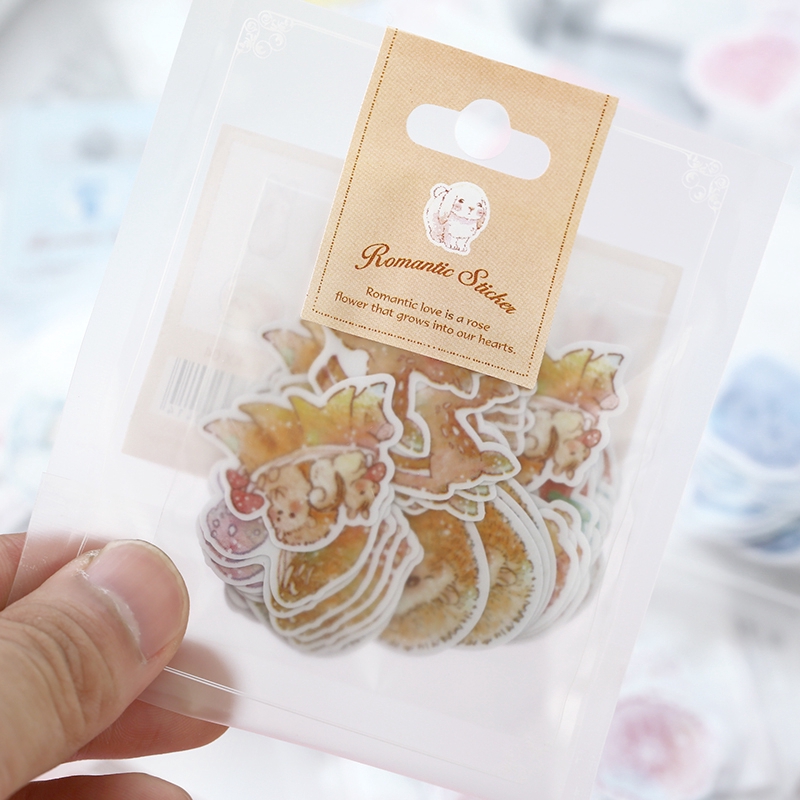 Set 60 Sticker Dán Trang Trí Xinh Xắn Phong Cách Hàn Quốc