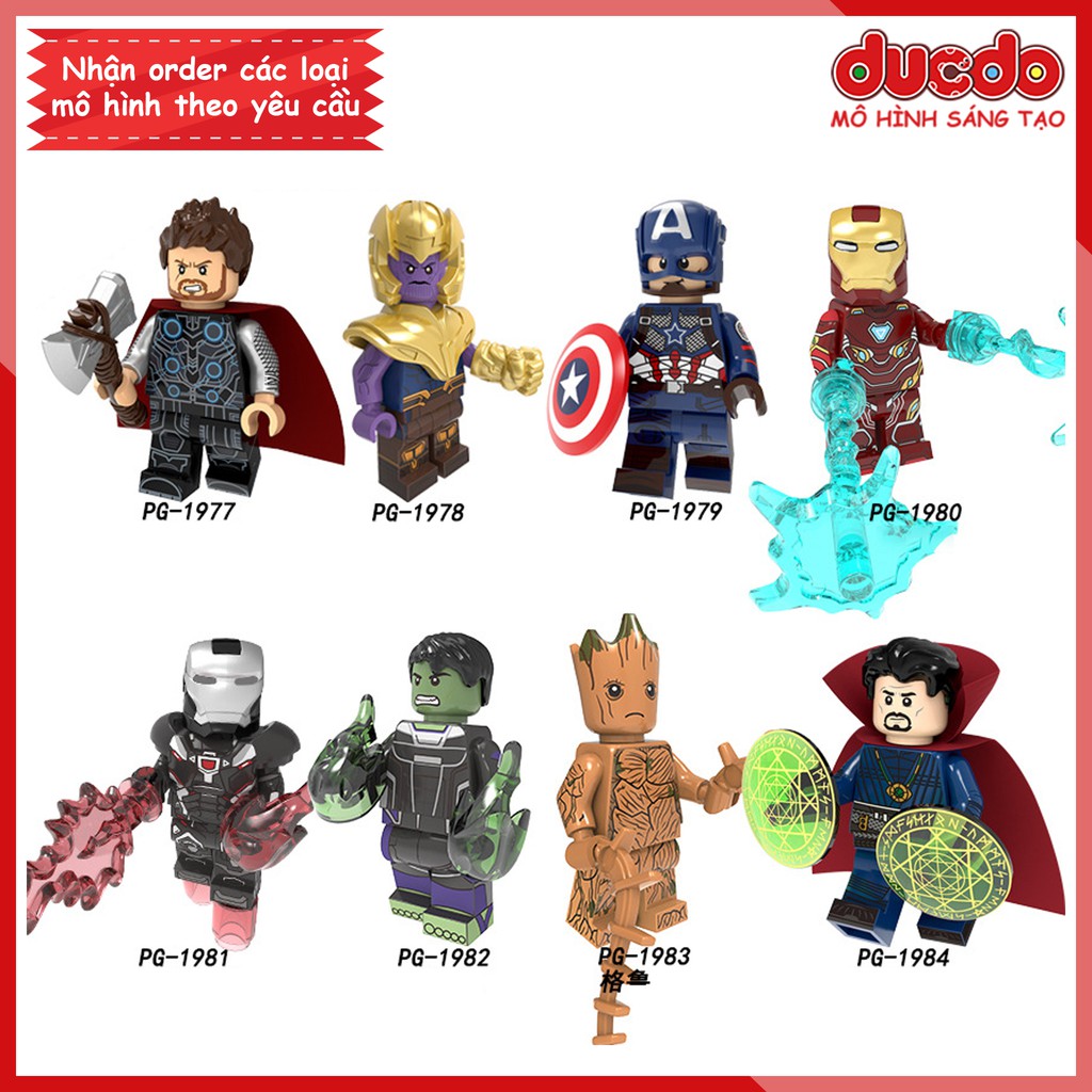 Minifigures các nhân vật End Game Thanos, Iron Man - Đồ chơi Lắp ghép Xếp hình Mô hình Mini EndGame POGO PG8226