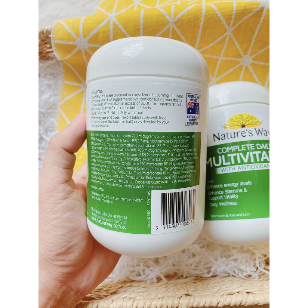 Tảo Úc, Vitamin tổng hợp Nature’s Way Úc 200 viên - Xuất xứ Úc | Thế Giới Skin Care