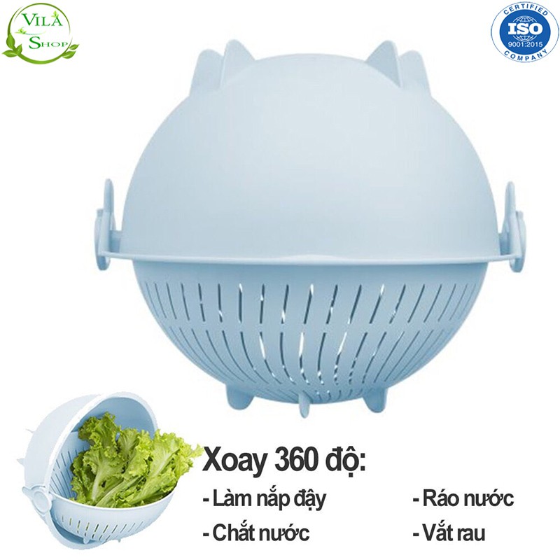 [ Bộ ] Thau Rổ Nhựa, Bộ Thau Rổ Xoay Đa Năng Yoko 28 cm, Chính Hãng Inochi Nhựa PP Nguyên Sinh - Kháng Khẩu - Khử Mùi