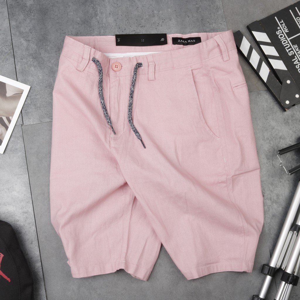 Quần short Linen trơn màu hàng việt nam