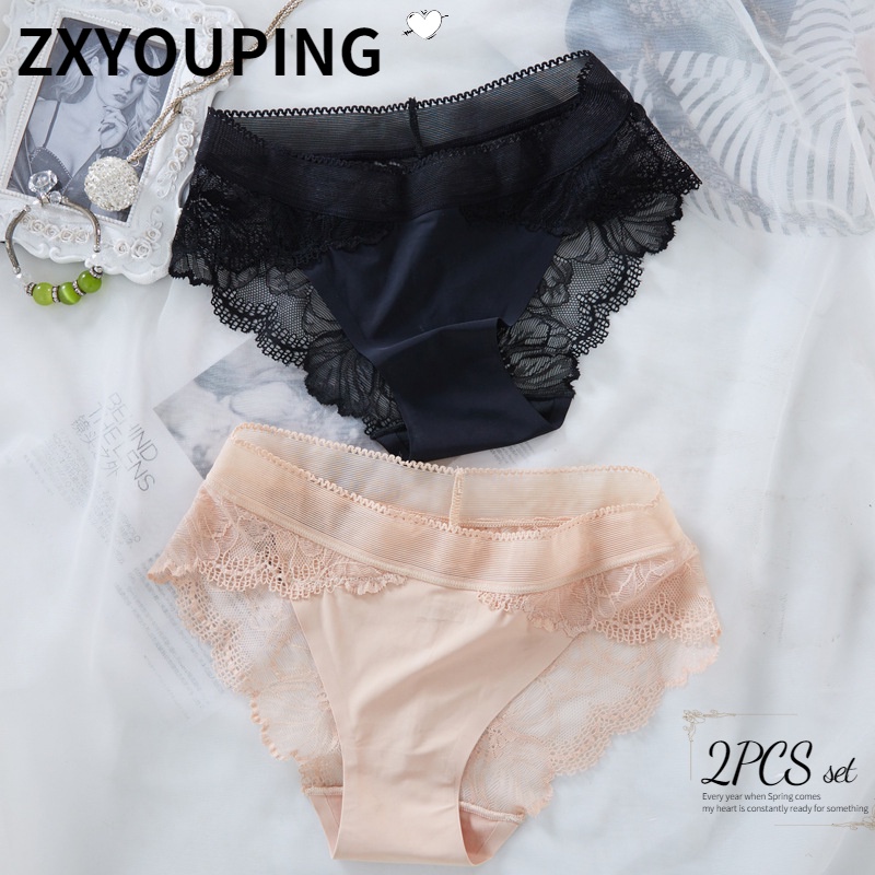 Set 2 Quần Lót Ren Thoáng Khí Gợi Cảm Cho Nữ