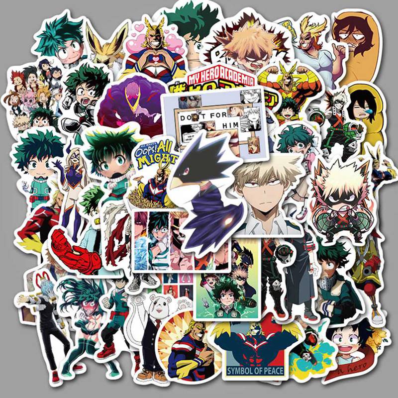 Tmdbyx Bộ 50 Miếng Dán Trang Trí Hình Nhân Vật Anime My Hero Academia