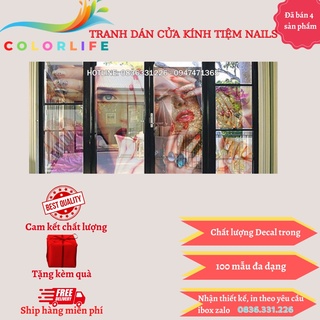 TRANH NAIL ẢNH DÁN CỬA KÍNH TRANG TRÍ TIỆM NAIL MI SIÊU ĐẸP BỀN GIÁ RẺ
