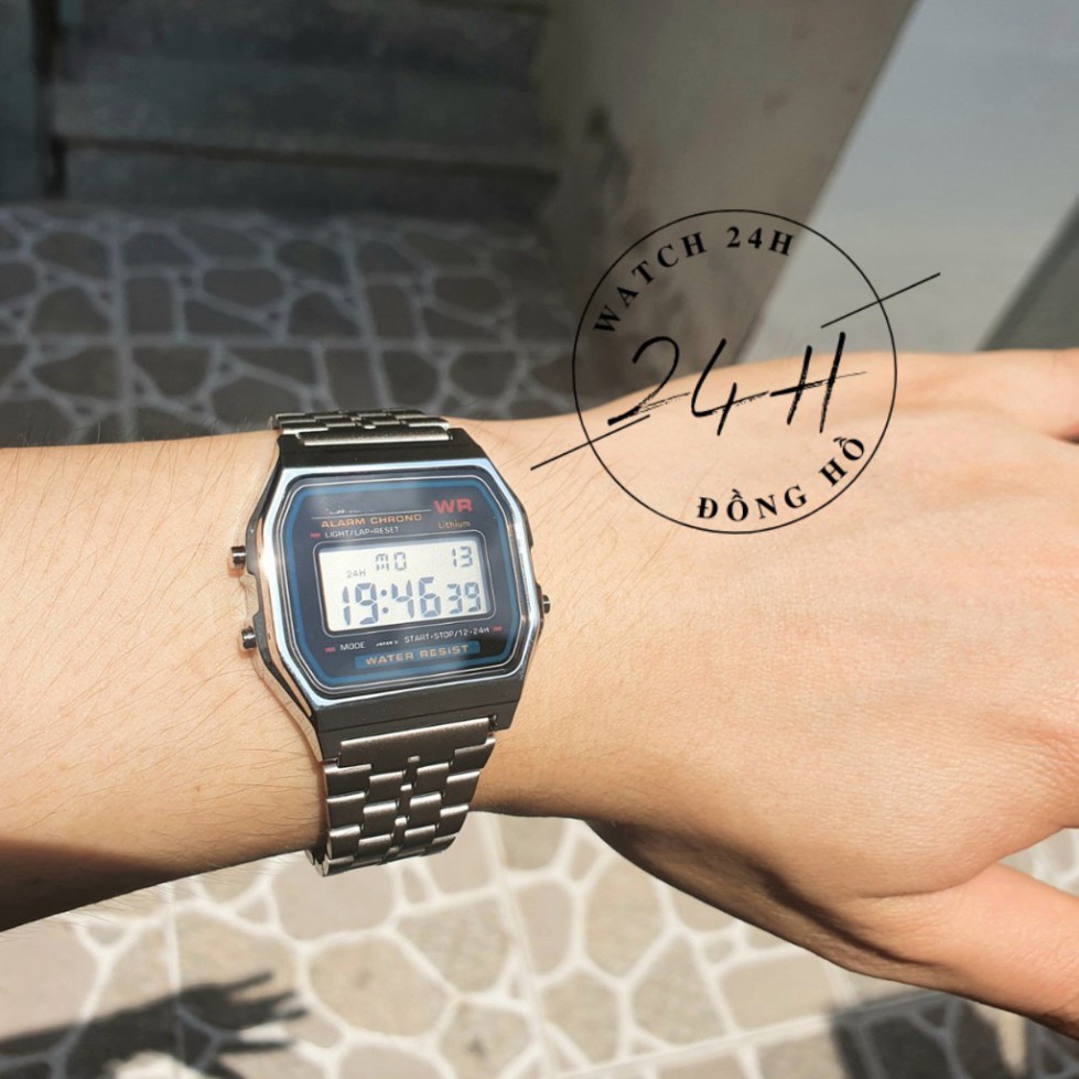 Đồng hồ nam nữ Casio A159 WR06, dây thép không gỉ sang trọng,kiểu dáng hot nhất 2022 | BigBuy360 - bigbuy360.vn