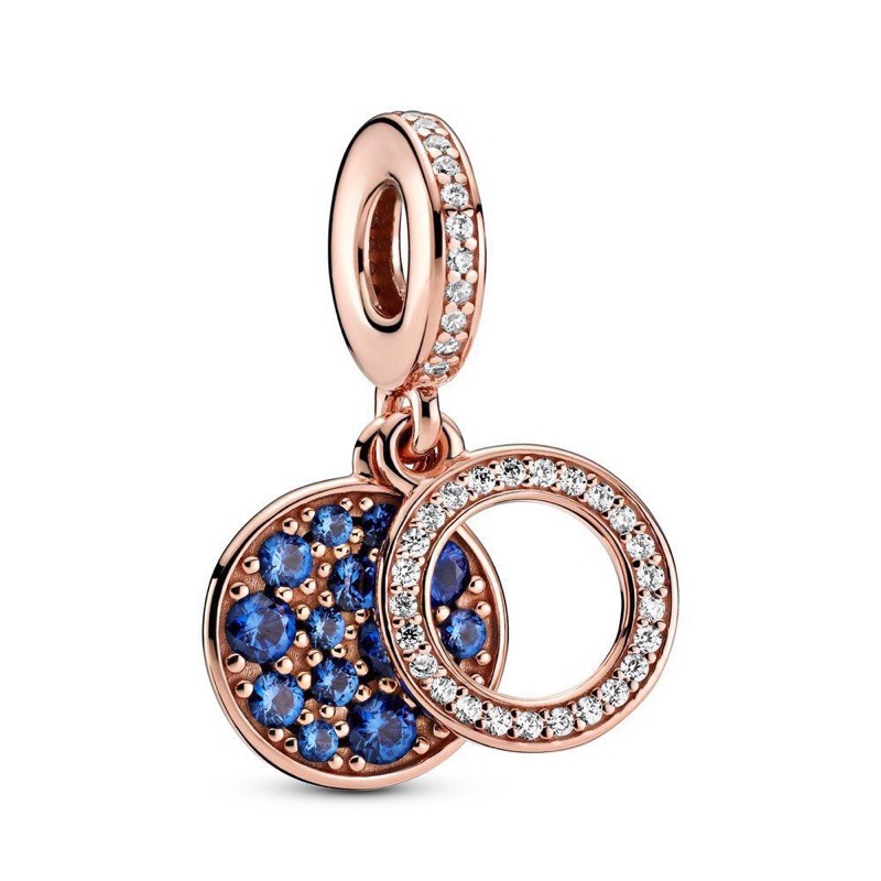 charm pan treo đính đá trơn đù màu bạc s925 cao cấp