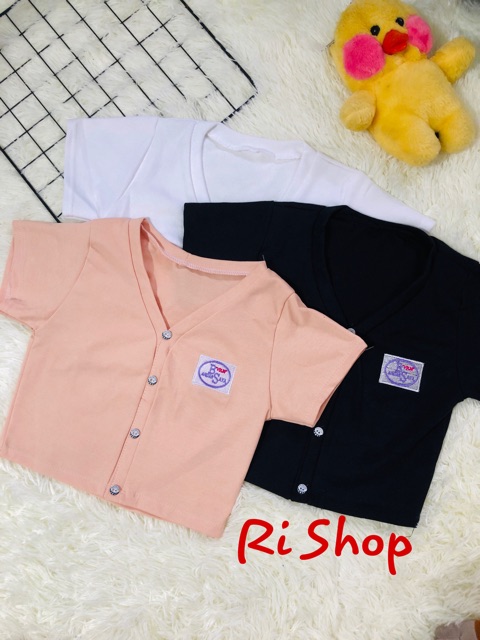 ÁO CROPTOP BS Cổ V UNISEX [FREESHIP] form ôm body chuẩn, giá tận xưởng