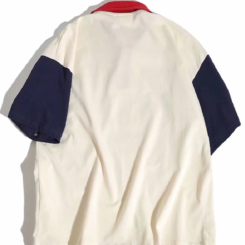 Áo Thun POLO Tay Ngắn Dáng Rộng Thêu Họa Tiết Hoạt Hình Phong Cách Hàn Quốc Thời Trang Mùa Hè Cho Nam size M-3XL