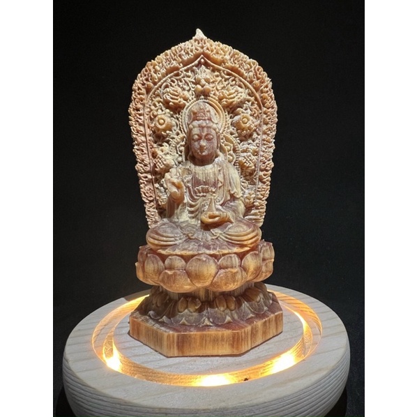 Tượng phật gỗ huyết long thân thấu quang rực rỡ cỡ nhỏ bày ô tô bàn làm việc ban thờ nhỏ