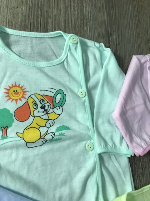 Áó sơ sinh dài tay JOU chất liệu cotton, đường may chắc chắn, gọn gàng