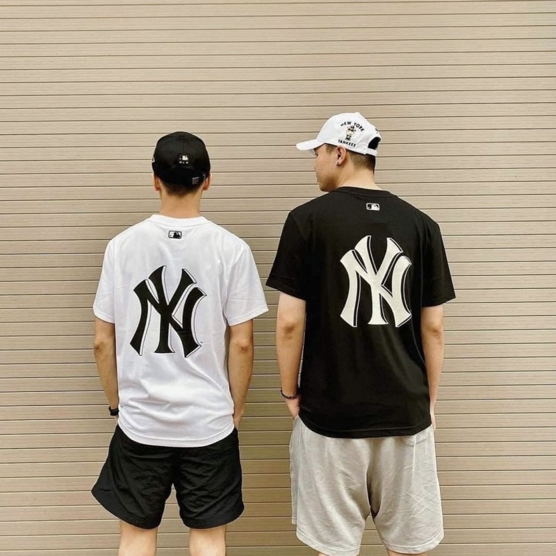[Chính hãng] Áo Thun MLB Basic Big-Logo New York Yankees Black/White (31TS03131), trẻ trung cá tính