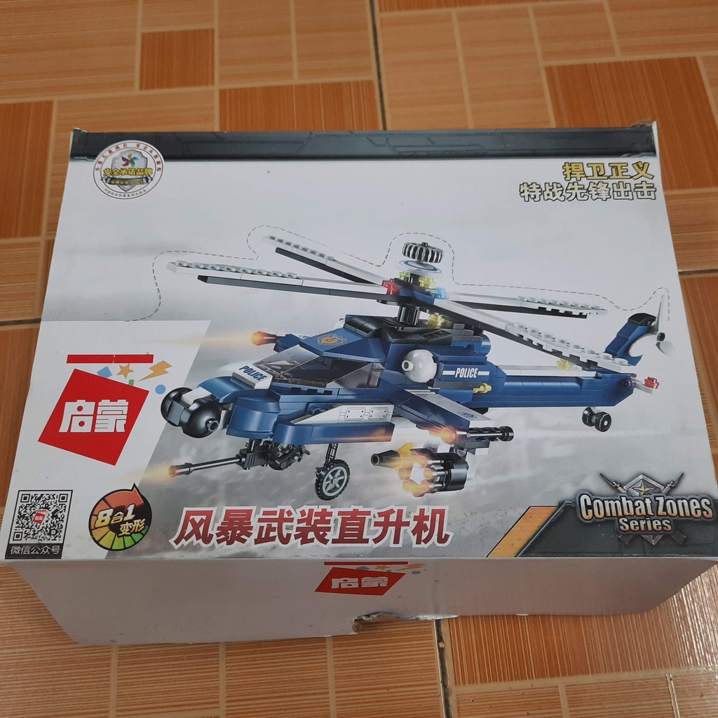 Bộ lắp ghép lego mô hình máy bay trực thăng 8 trong 1 Enlighten đồ chơi trẻ em