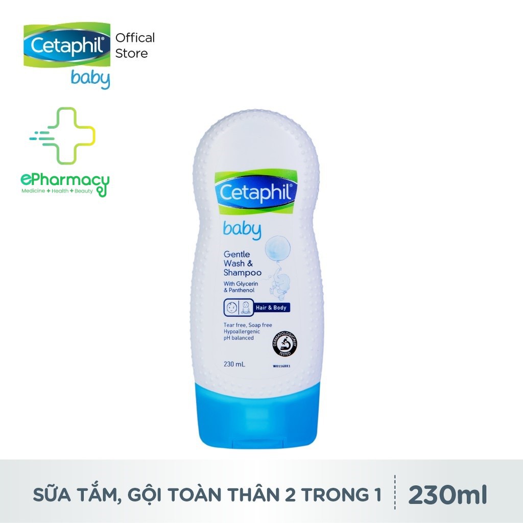 Cetaphil tắm gội 2 in 1 cho bé - Cetaphil Baby Gentle Wash & Shampoo 2in1 230ml