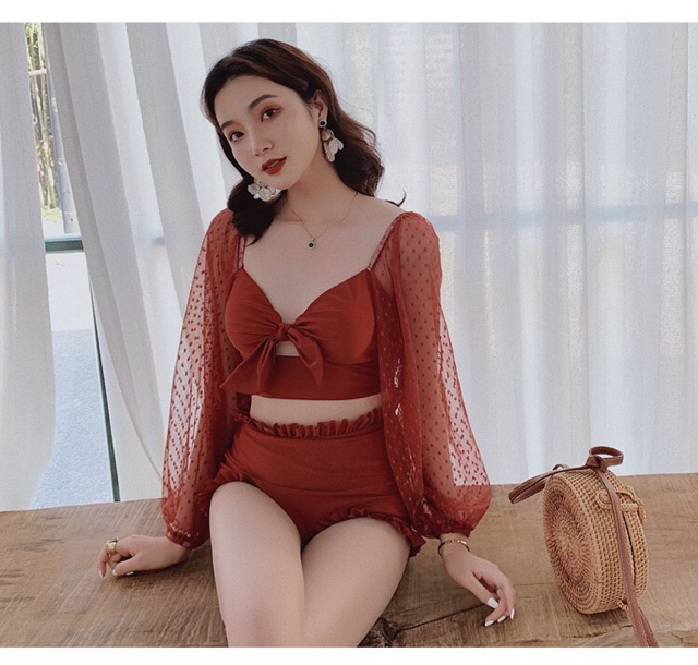 (Có sẵn) Sét bikini hai mảnh cúp ngực tay ren cực đẹp | BigBuy360 - bigbuy360.vn