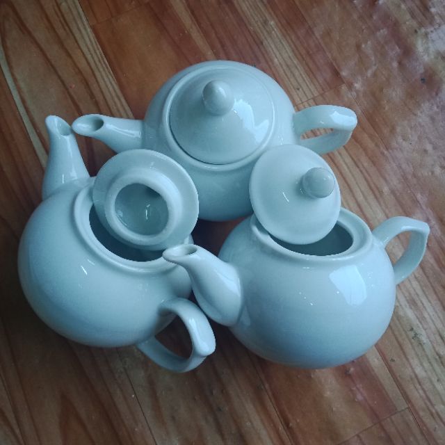 [Gốm sứ] Bình trà sứ trắng tiểu giá rẻ