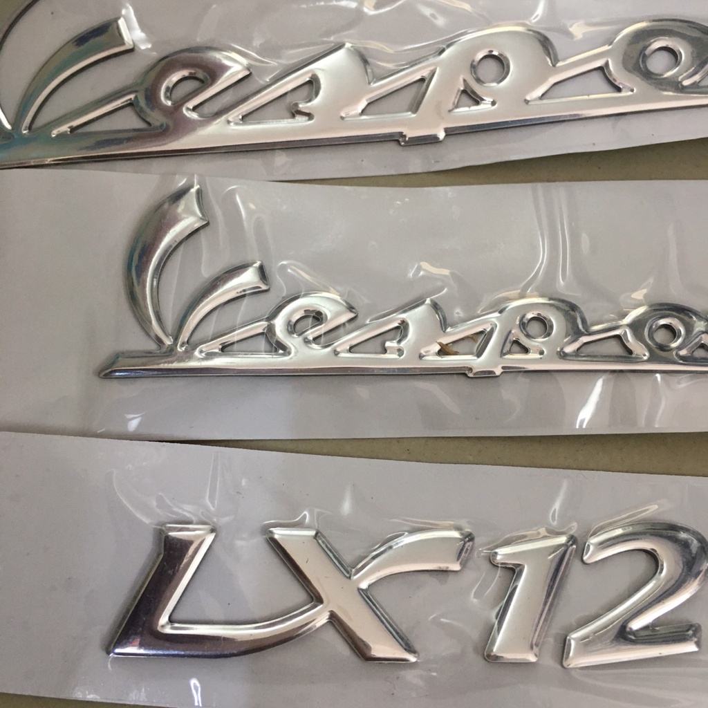 (tem xe máy) Bộ tem chữ nỗi xe VESPA LX 125 hai màu lựa chọn, keo dán tốt, ít bong tróc