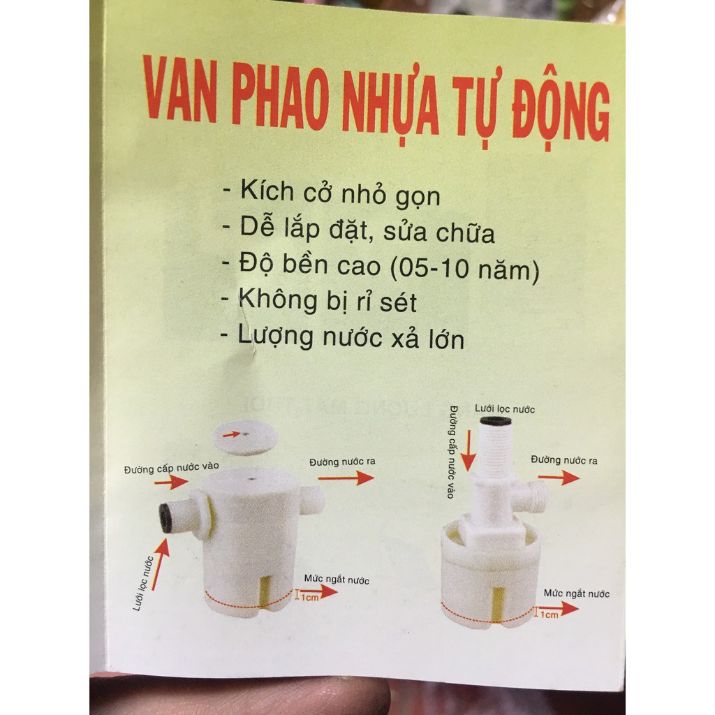 VAN PHAO NHỰA TỰ ĐỘNG NGẮT MỞ NƯỚC