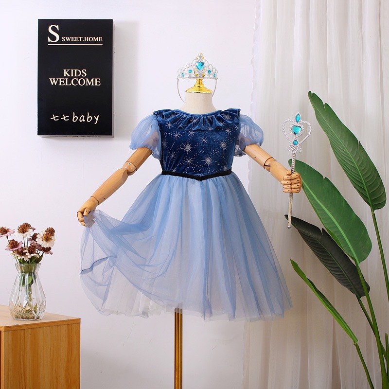 Váy voan bông tuyết chất nhung