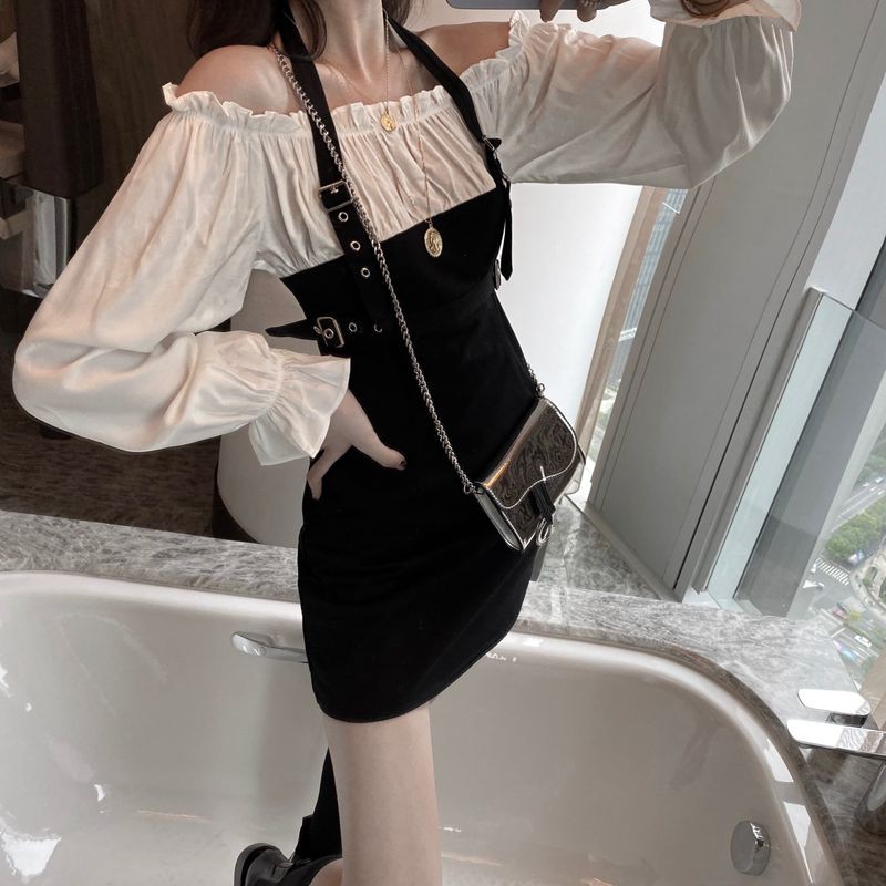 [Mã SKAMA06 giảm 8% tối đa 50K đơn 250K] Đầm váy nữ hai dây dạo phố dự tiệc tay dài Ulzzang | BigBuy360 - bigbuy360.vn