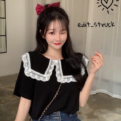 NRVP Áo Ngắn Tay Với Thiết Kế Cổ Búp Bê Xinh Xắn Dành Cho Nữ 2020