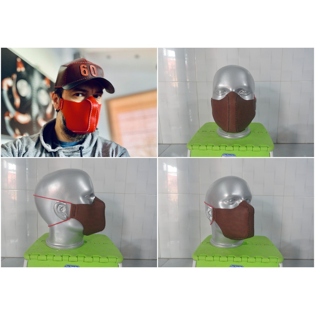 khẩu trang cá tính da bò - leather mask