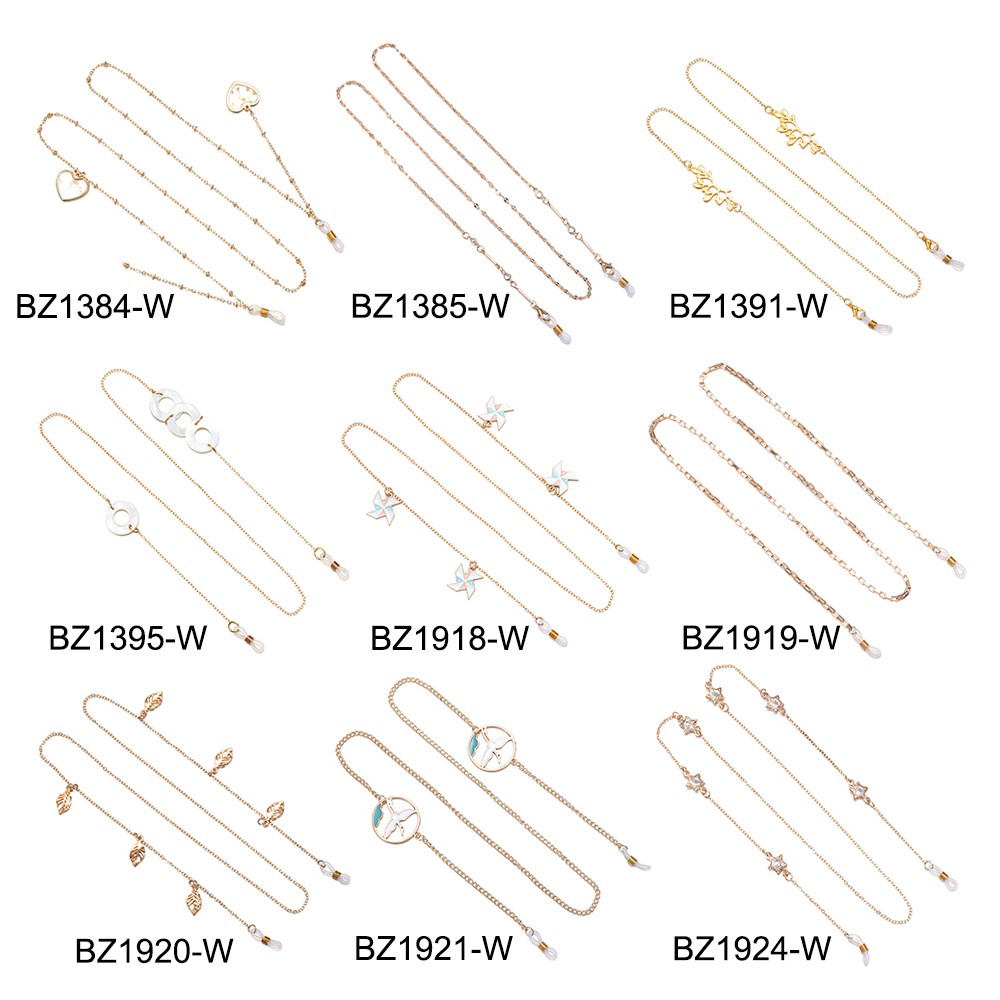 Dây Đeo Mắt Kính Bằng Kim Loại Chống Trượt Chống Thất Lạc Hình Chiếc Lá Thời Trang