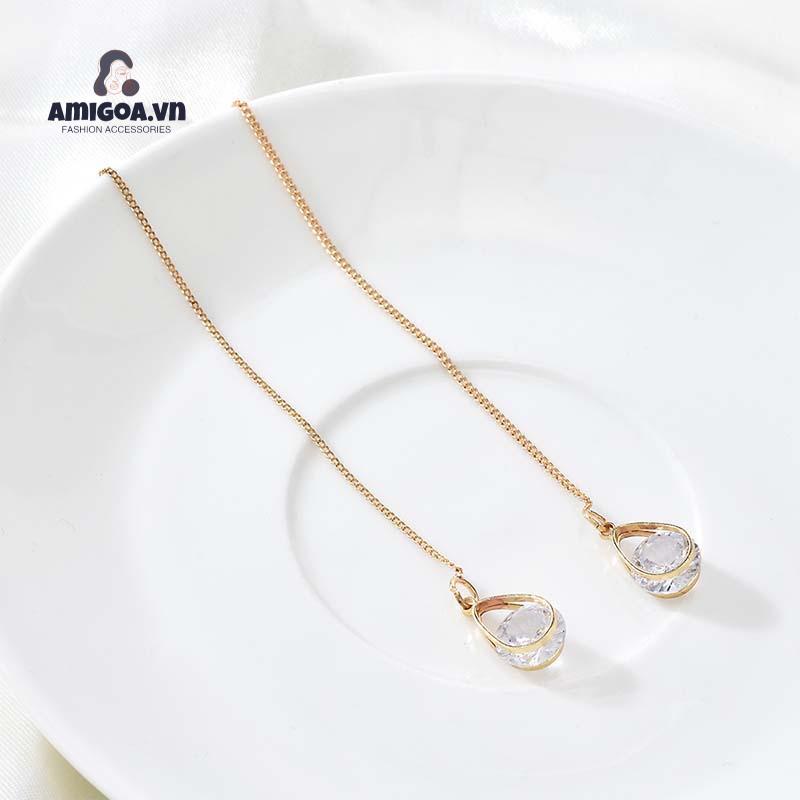 ✨✨Bông tai dạng dài tua rua đính đá xinh xắn