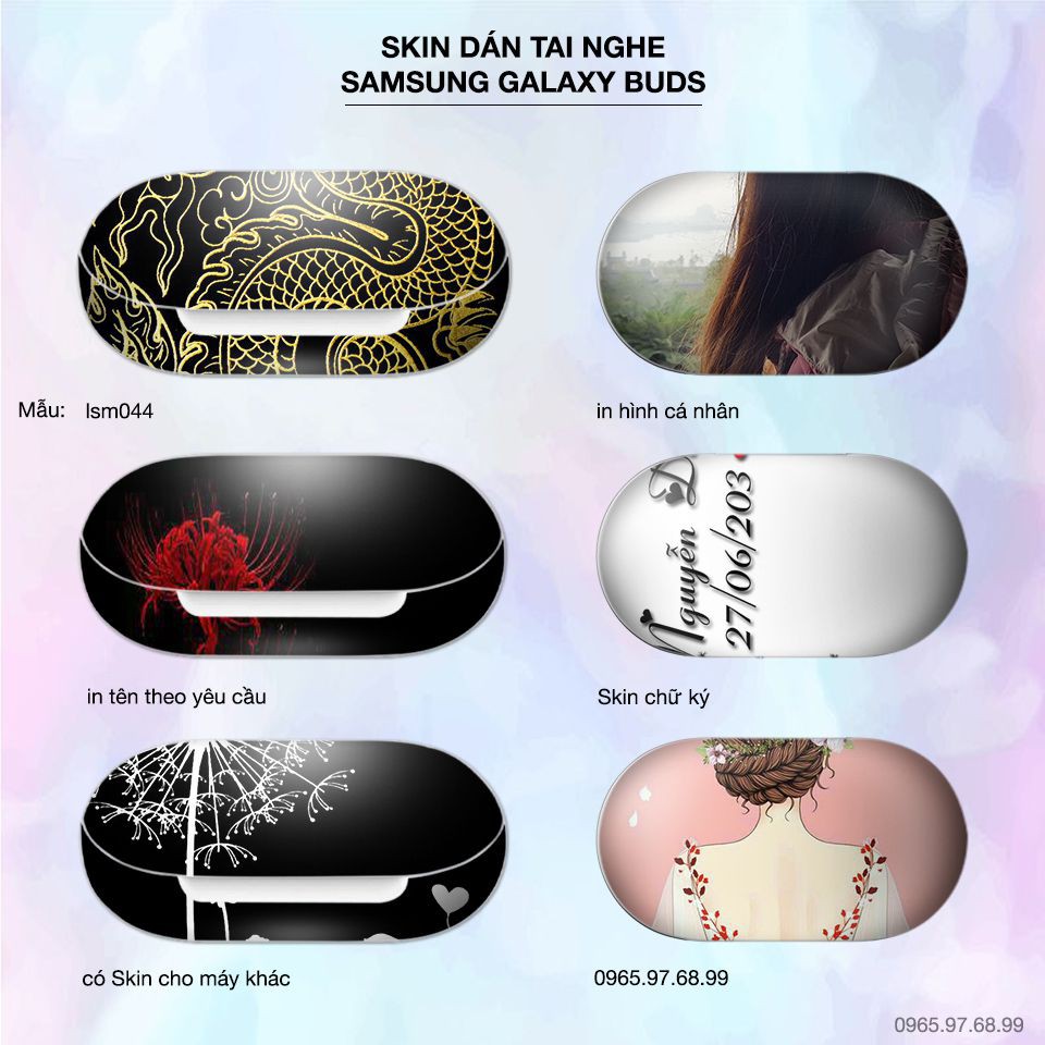 Skin dán tai nghe Samsung Galaxy Buds in hình Rồng Thời Trần - lsm045