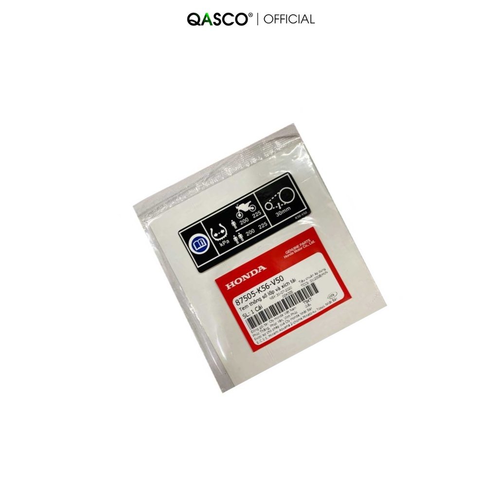 Tem thông số lốp và xích tải HONDA Winner X