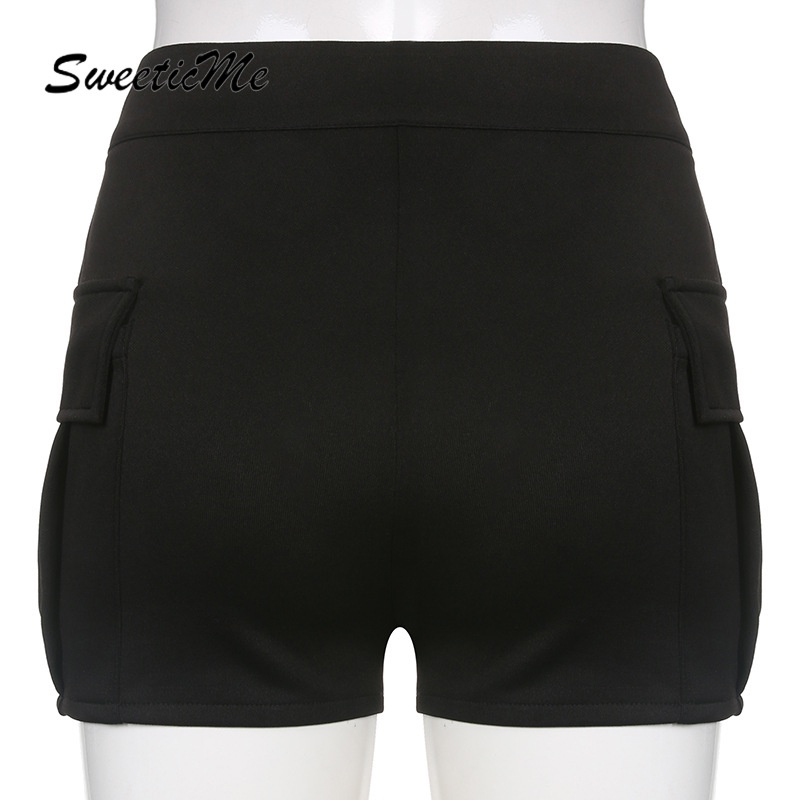 Sweeticme Quần Short Dáng Ôm Cài Nút Phong Cách Hipster Thời Trang Cho Nữ