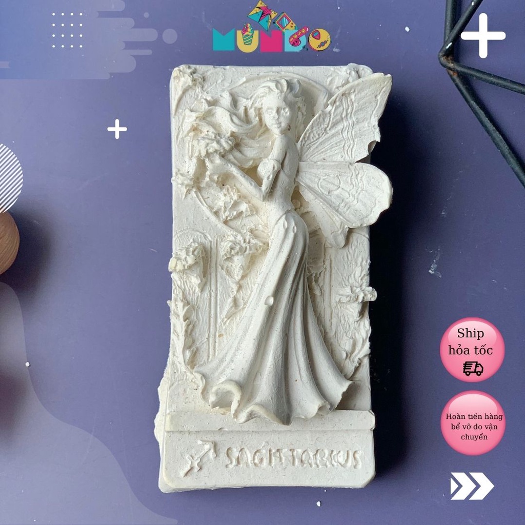 Tượng tô màu cao cấp chọn mẫu SIZE L TRANH NỔI THIÊN THẦN, tượng thạch cao MUNDO