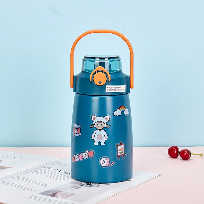 Bình Nước Giữ Nhiệt Lõi Inox Kèm Sticker Dán Cute