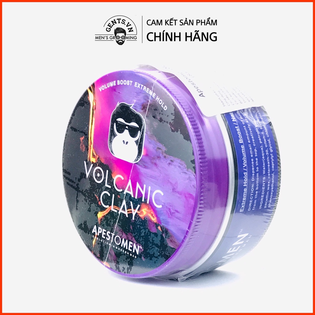 Sáp vuốt tóc nam Apestomen Volcanic Clay 80g chính hãng - tạo kiểu và giữ nếp mạnh mẽ