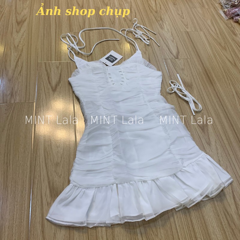 Đầm Váy Trắng 2 Dây Ngắn Dáng Ôm Tiểu Thư Xinh Xắn - MINT Lala