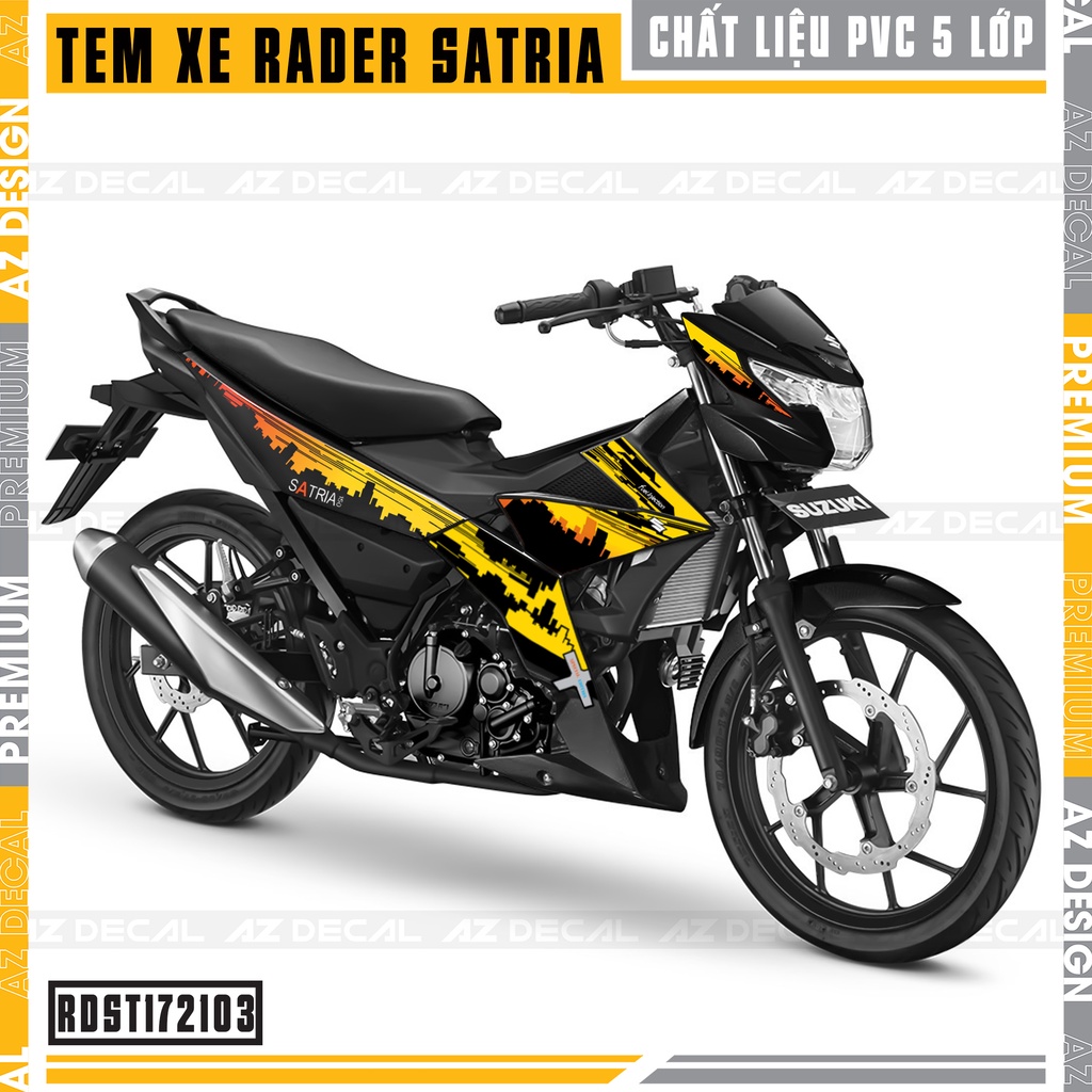 Tem Rời Xe Suzuki Raider - Satria Mẫu City | RDST172103 | Decal Chế Chất Liệu PVC Chống Nước, Dễ Dán Tại Nhà