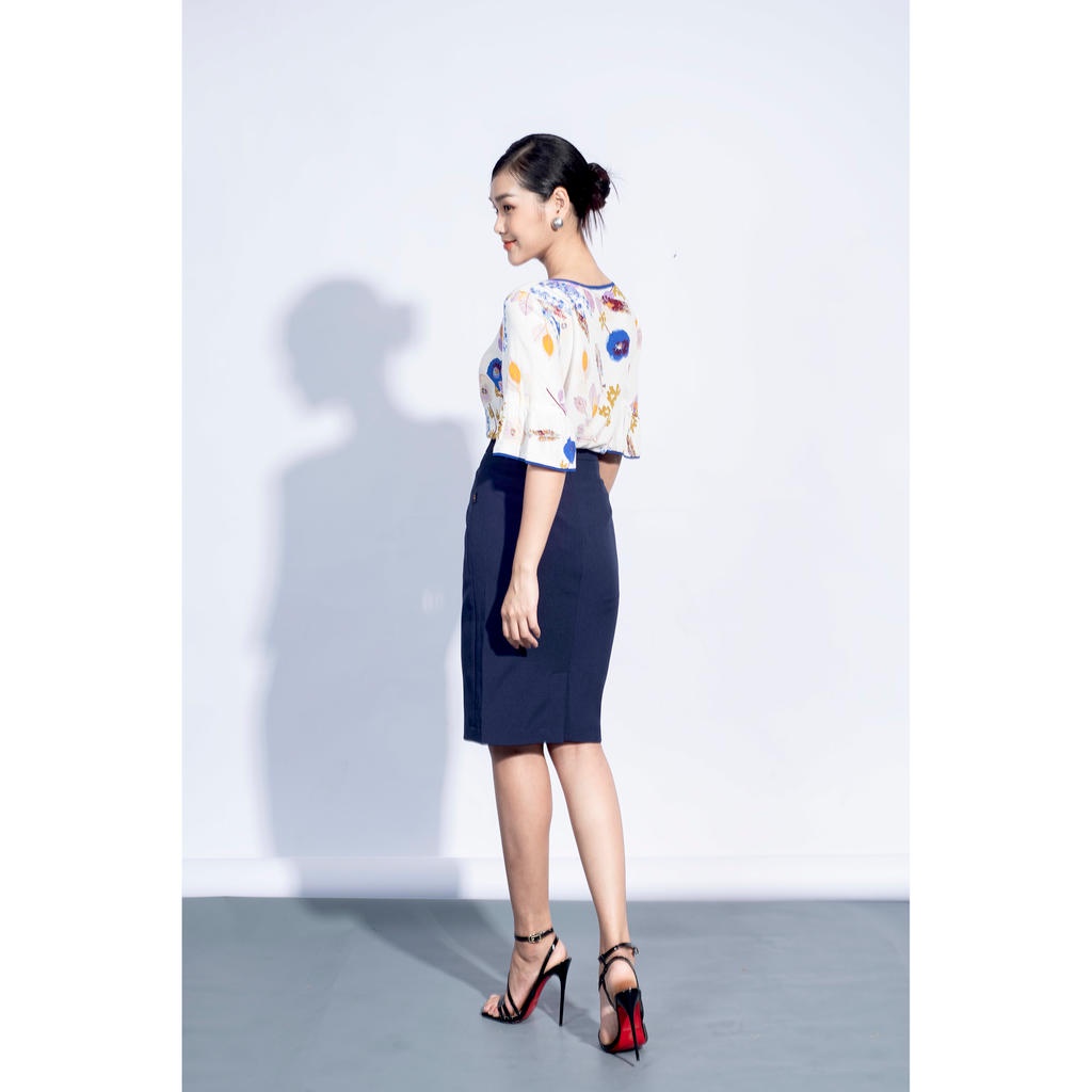 Áo sơ mi cổ tròn, tay loe MMOutfit M-AO080521190