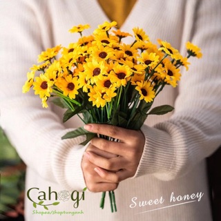 Hoa Giả - Hoa Cúc Vàng 24 Bông Nhỏ