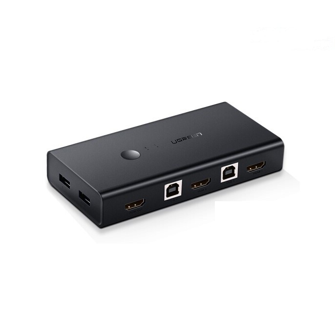 Bộ chuyển đổi 2 máy tính dùng 1 màn hình HDMI - Auto 2 USB KVM Switch Ugreen 50744 cao cấp